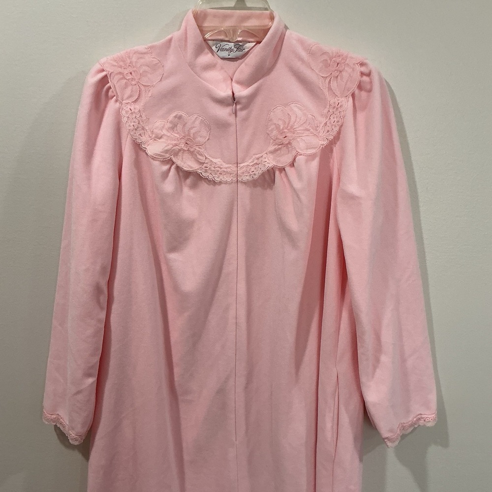 Vintage Vanity Fair 2 Pc Pink Lace Nightgown & Robe Peignoir Set Size Small - Picture 2 of 11